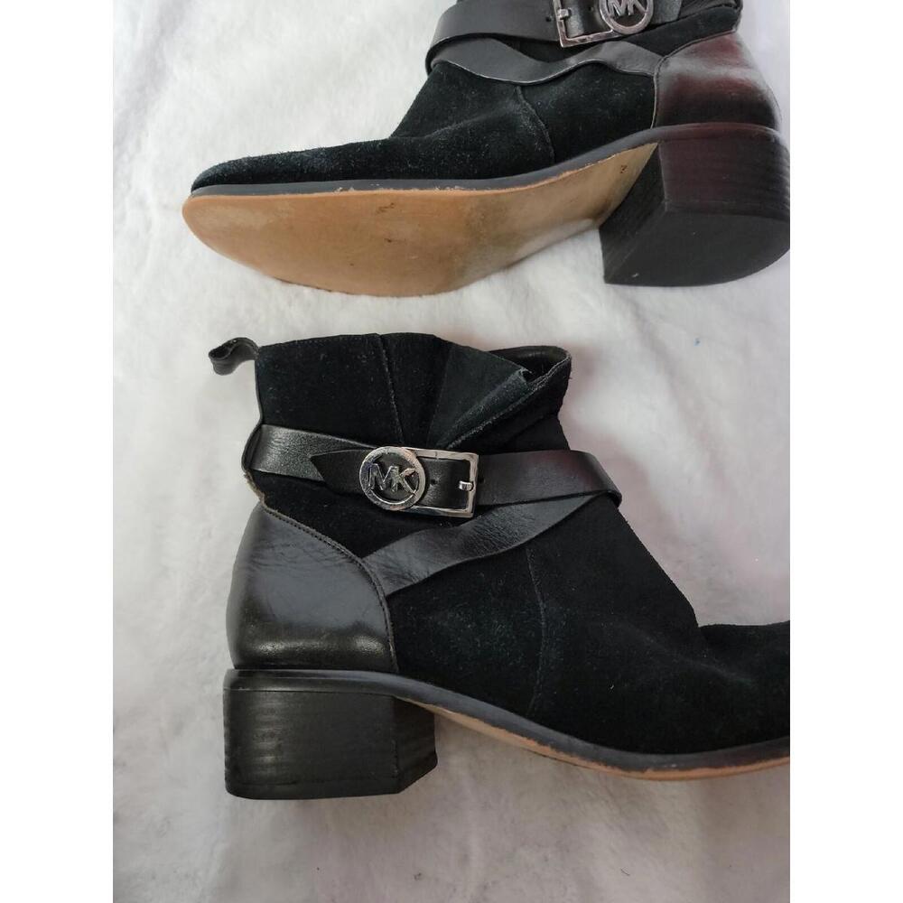 Michael Kors Women's Boots Size 8M Contemporary Black Suede LOGO, Zipper - Picture 2 of 10